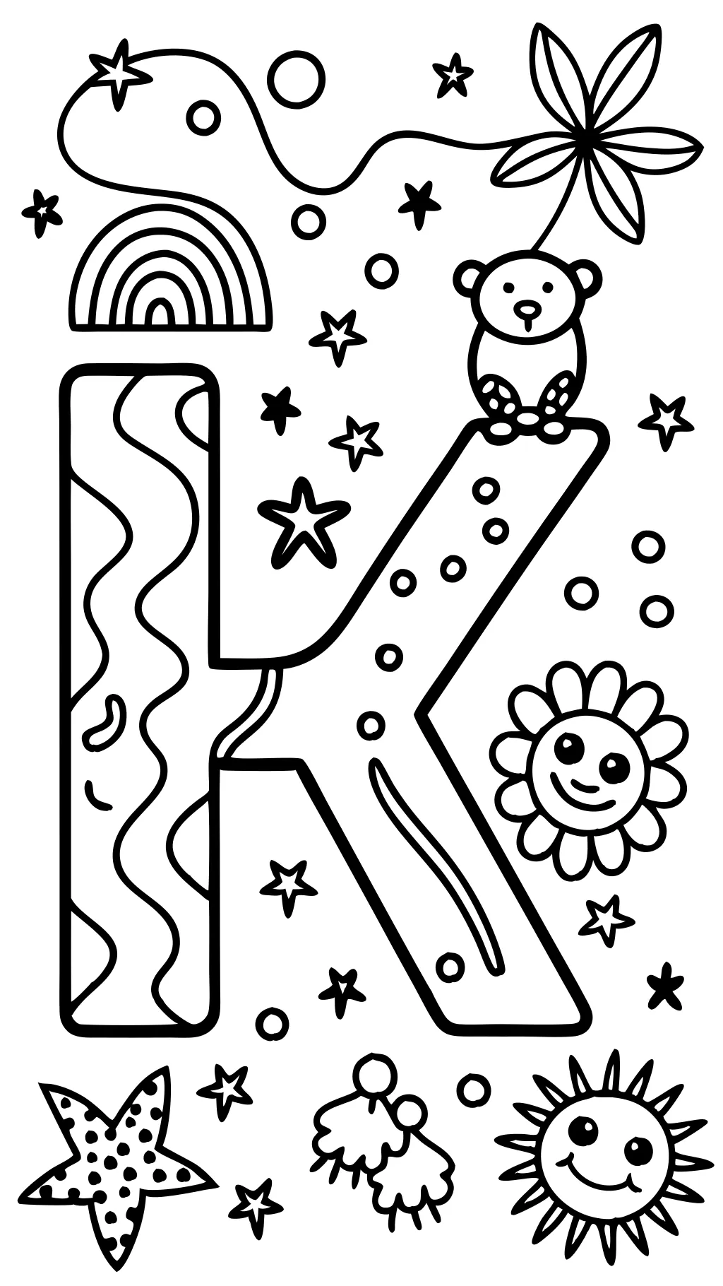 coloring pages of the letter k